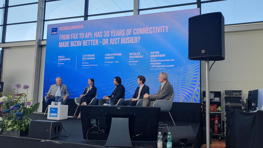 Aviation technology leaders speaking on an AERO panel