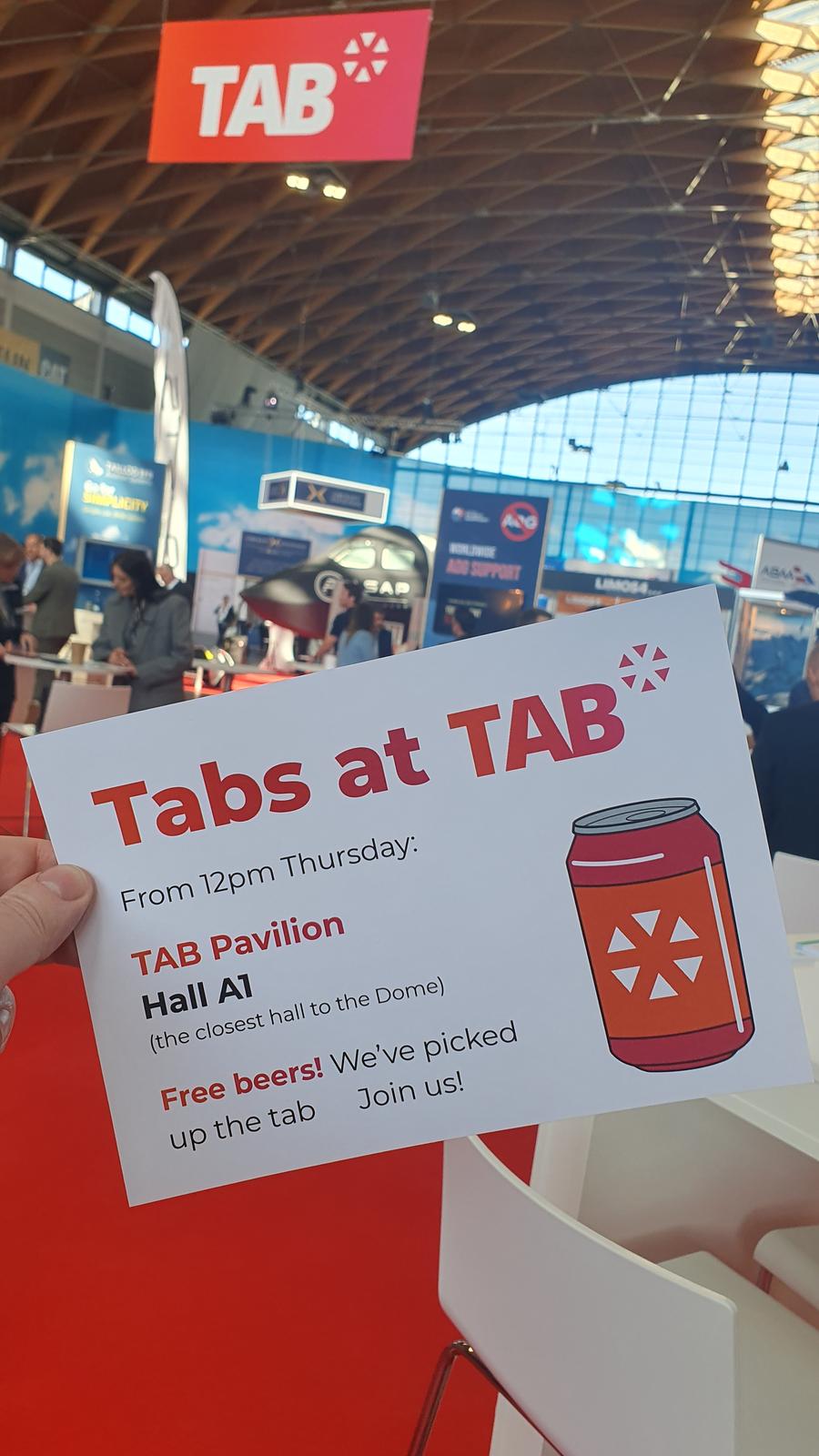 A TAB* card photographed at AERO Friedrichshafen